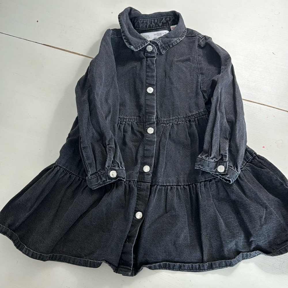 Soft black denim dress
